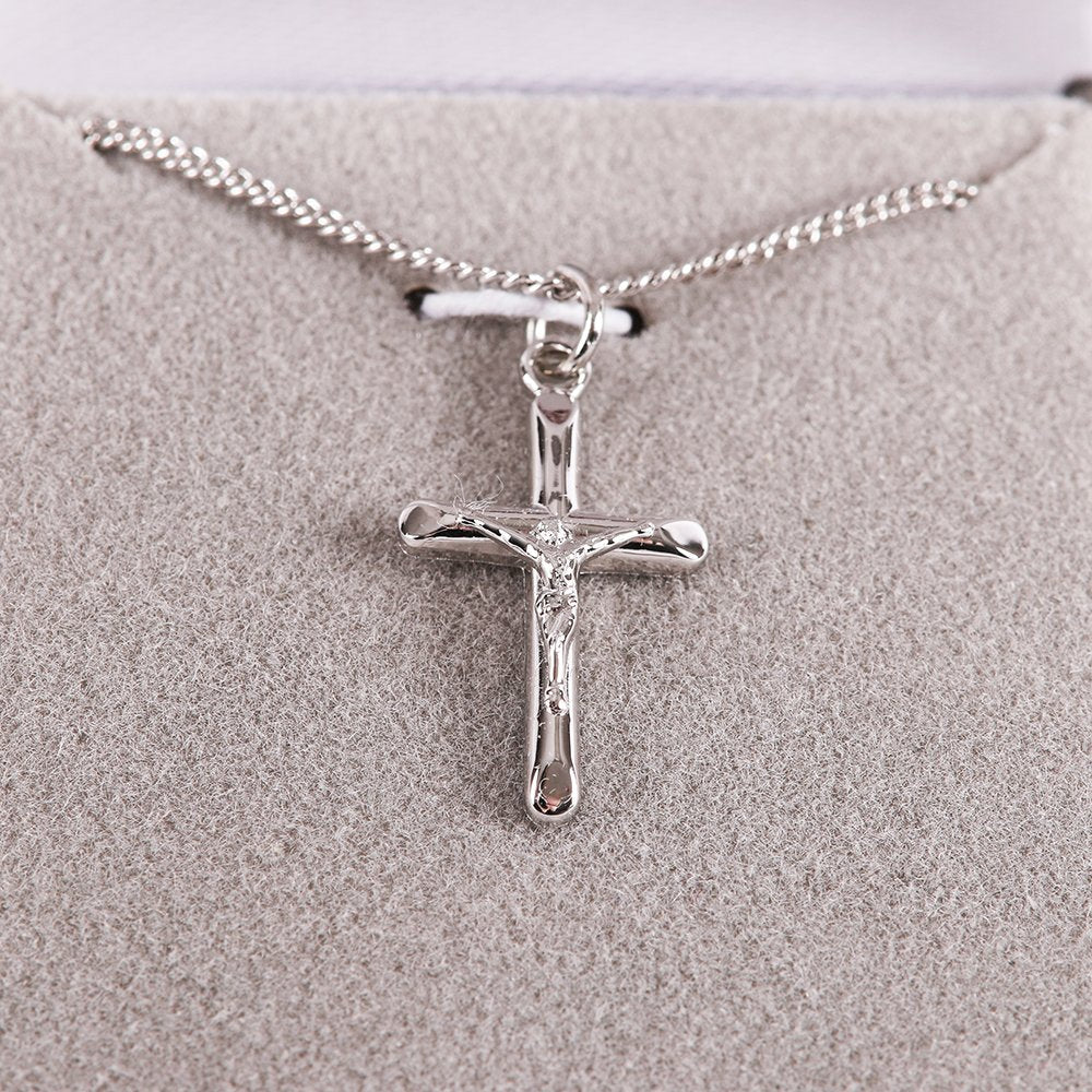 NECKLACE CRUCIFIX STERLING 18"
