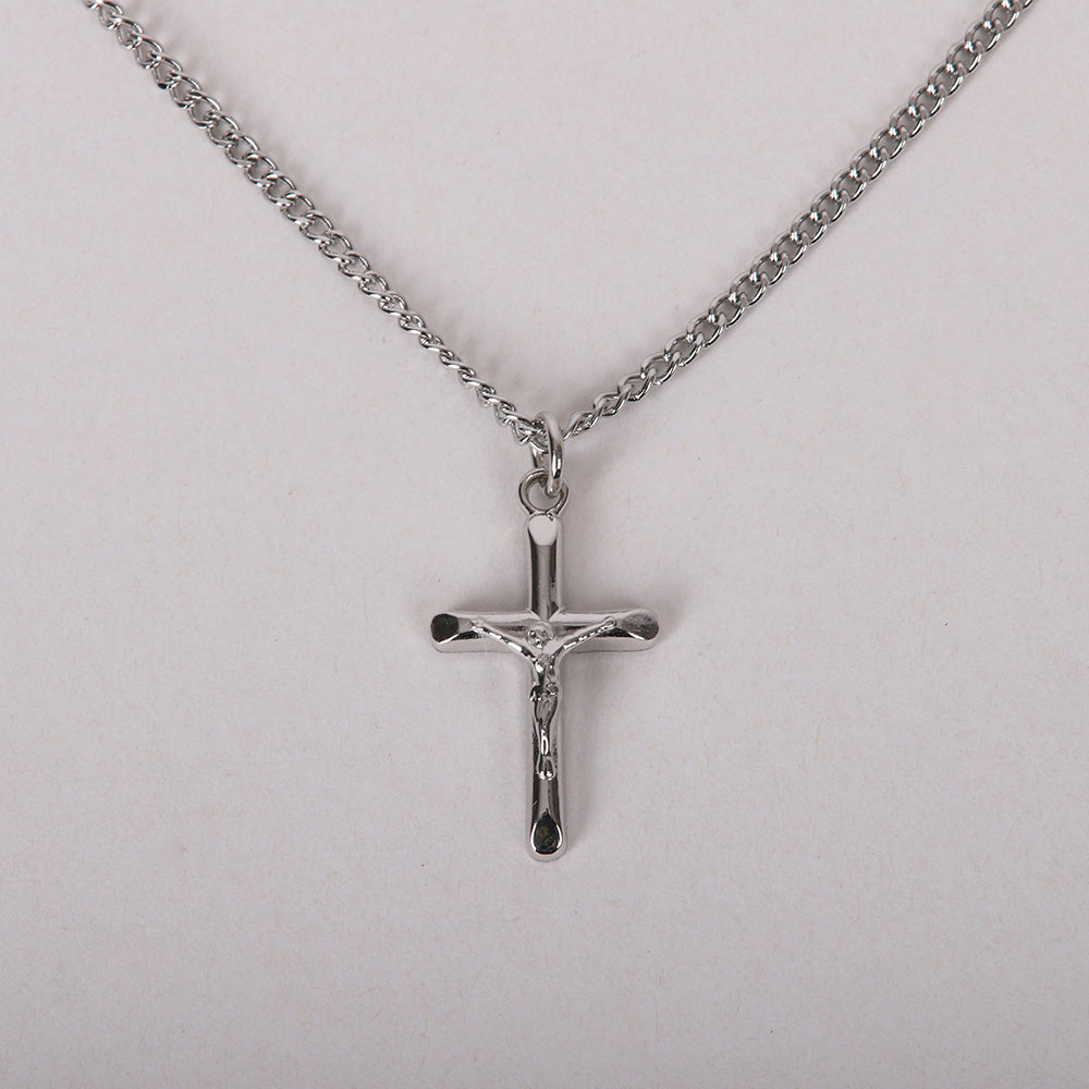 NECKLACE CRUCIFIX STERLING 18"