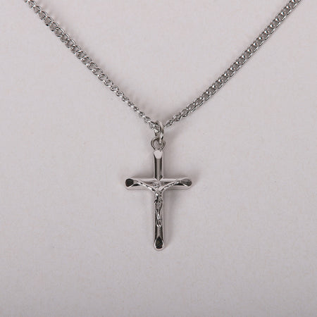 NECKLACE CRUCIFIX STERLING 18"