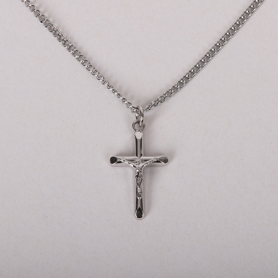 NECKLACE CRUCIFIX STERLING 18"