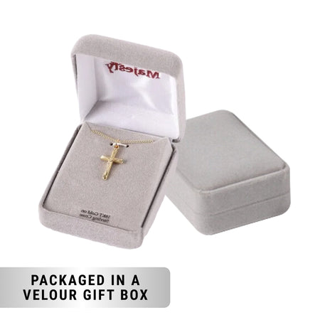 NECKLACE CRUCIFIX GOLD OVER STERLING 18"