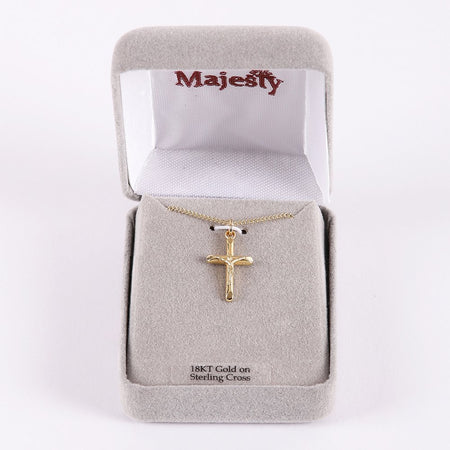 NECKLACE CRUCIFIX GOLD OVER STERLING 18"