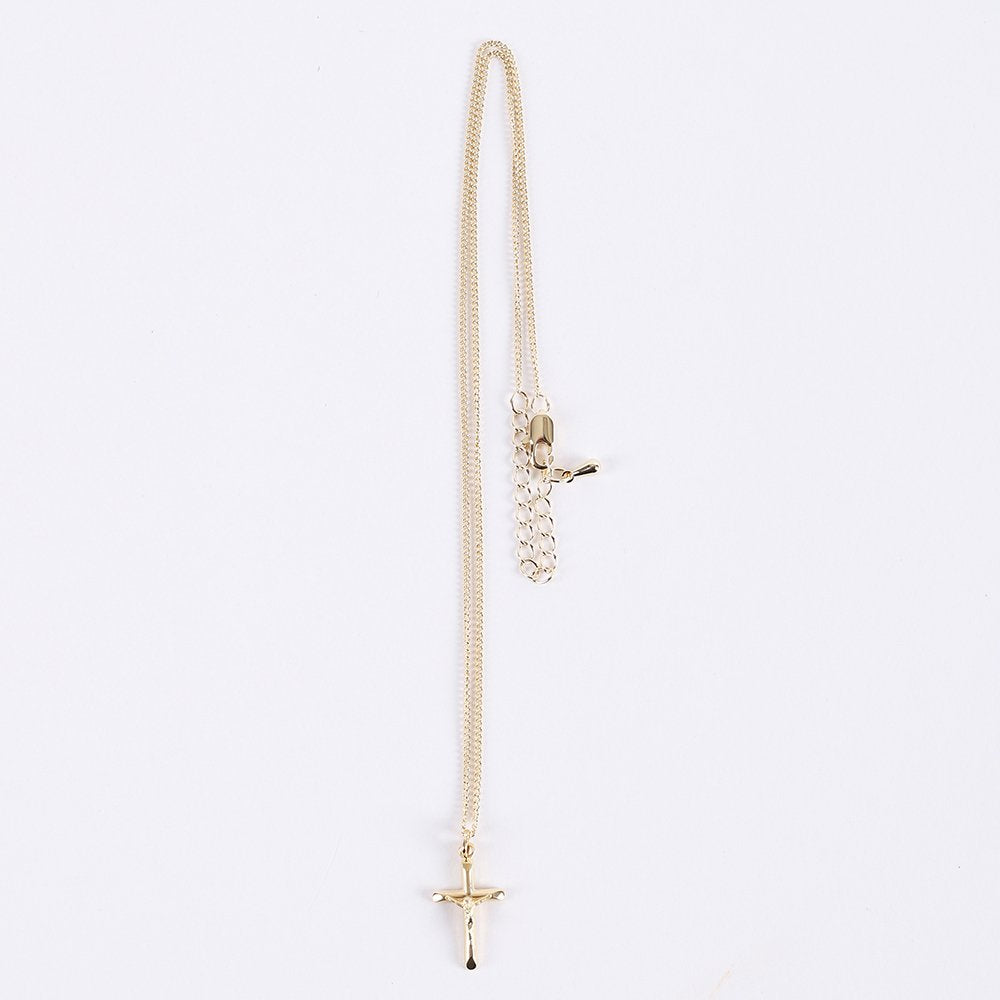 NECKLACE CRUCIFIX GOLD OVER STERLING 18"