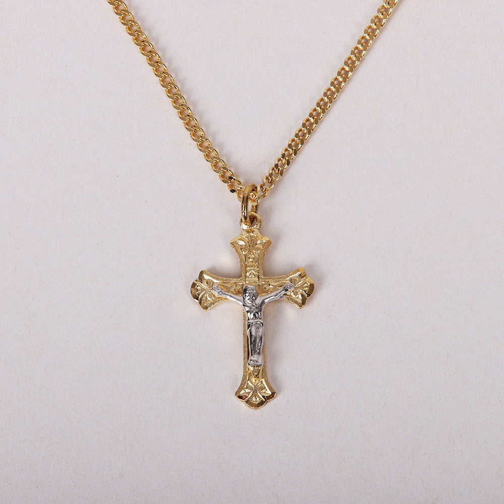 NECKLACE CFX GOLD OVER STERLING 2 TONE 18"