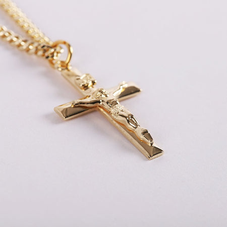 NECKLACE CRUCIFIX GOLD OVER STERLING 24"