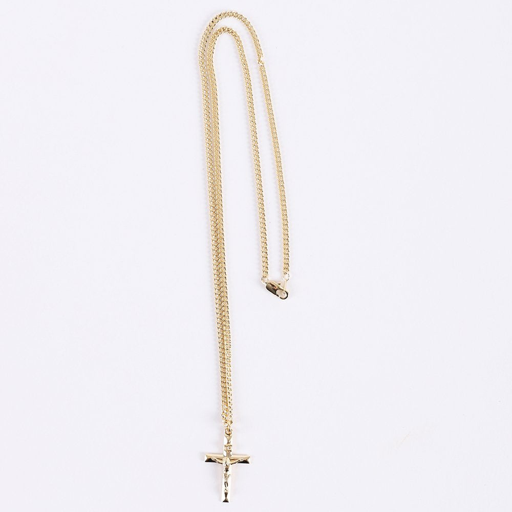 NECKLACE CRUCIFIX GOLD OVER STERLING 24"