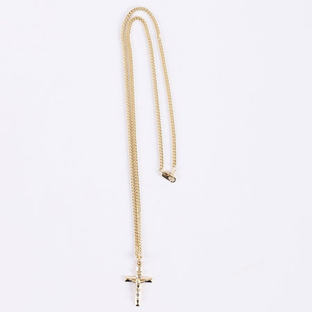 NECKLACE CRUCIFIX GOLD OVER STERLING 24"