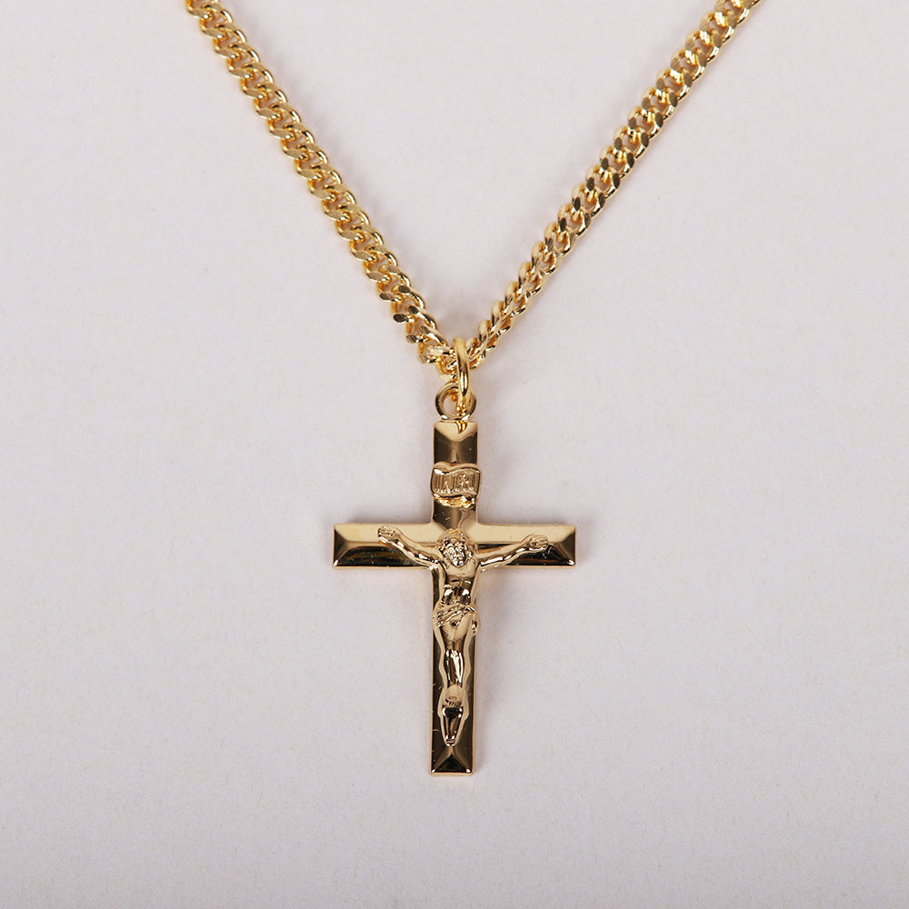 NECKLACE CRUCIFIX GOLD OVER STERLING 24"