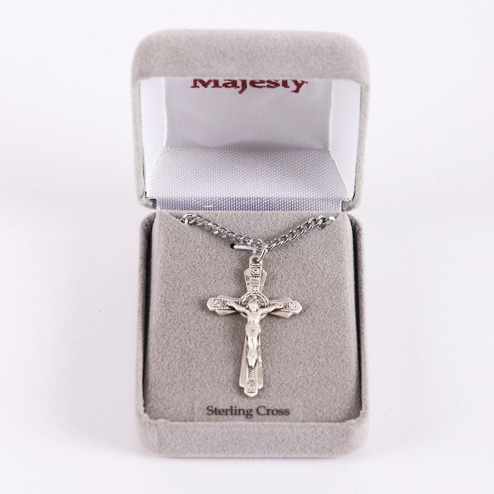 NECKLACE CRUCIFIX STERLING SM 24"