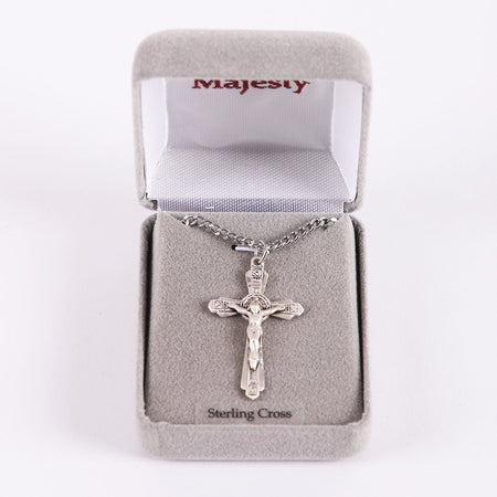 NECKLACE CRUCIFIX STERLING SM 24"