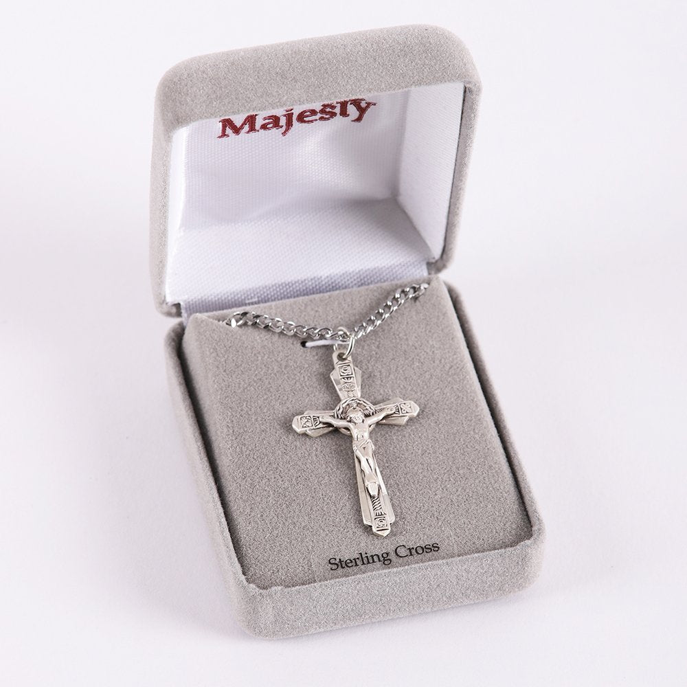 NECKLACE CRUCIFIX STERLING SM 24"