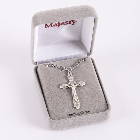 NECKLACE CRUCIFIX STERLING SM 24"
