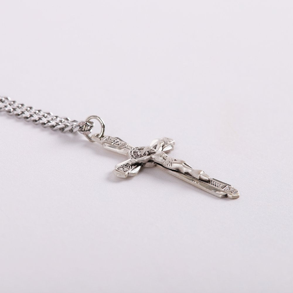 NECKLACE CRUCIFIX STERLING SM 24"