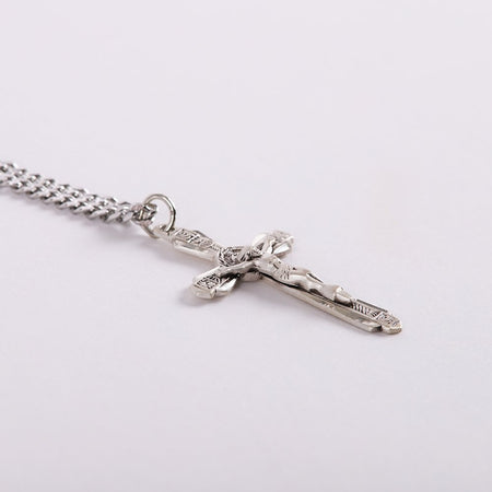 NECKLACE CRUCIFIX STERLING SM 24"