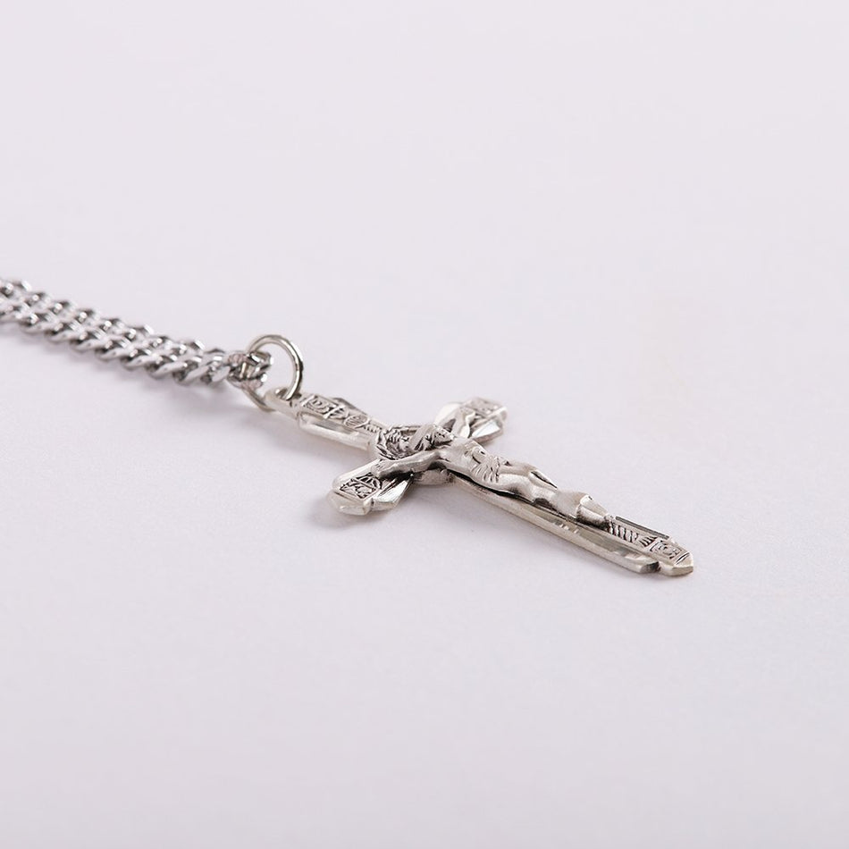 NECKLACE CRUCIFIX STERLING SM 24"