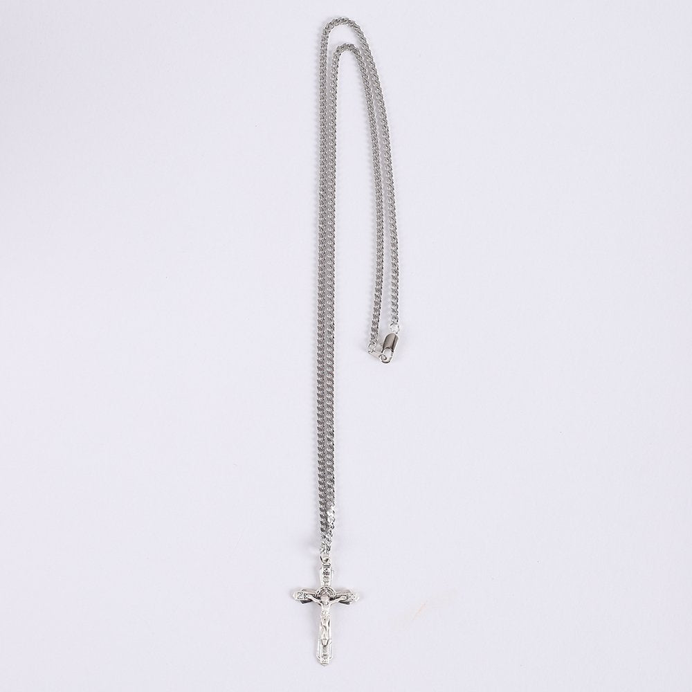 NECKLACE CRUCIFIX STERLING SM 24"