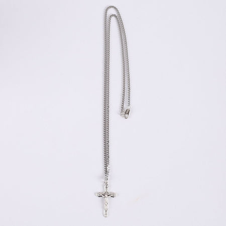 NECKLACE CRUCIFIX STERLING SM 24"