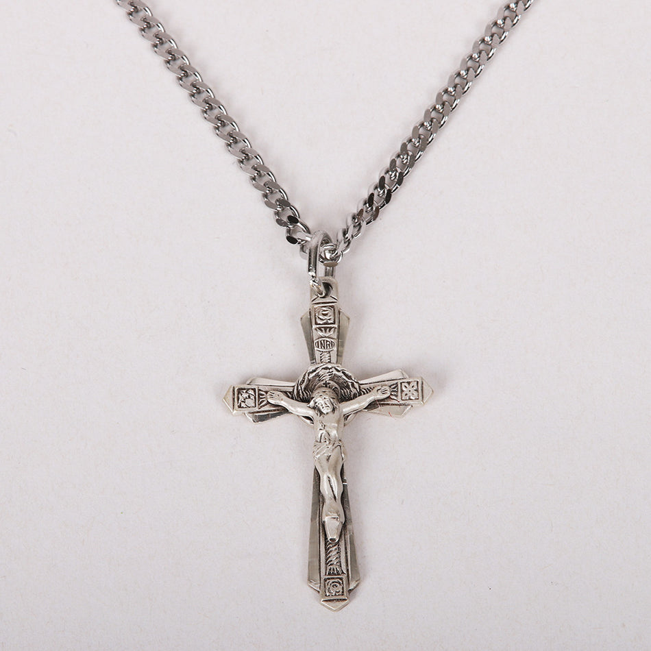 NECKLACE CRUCIFIX STERLING SM 24"