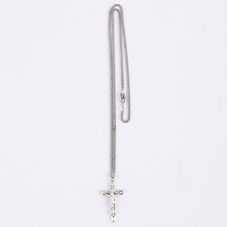 NECKLACE CRUCIFIX STERLING MED 24"