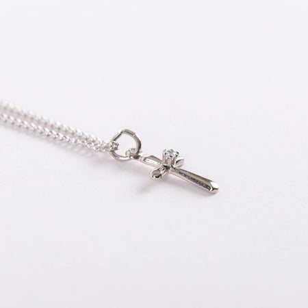 NECKLACE SMALL CROSS JEWEL SS 16-18"
