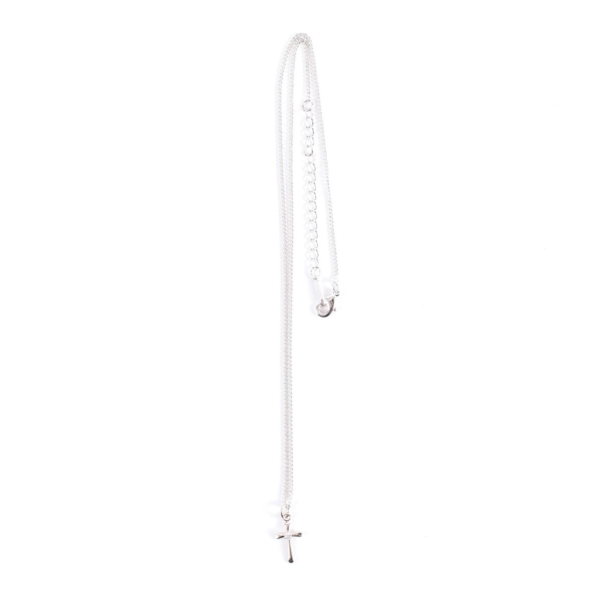 NECKLACE SMALL CROSS JEWEL SS 16-18"