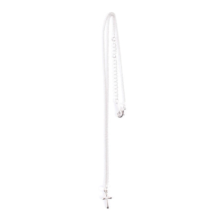 NECKLACE SMALL CROSS JEWEL SS 16-18"