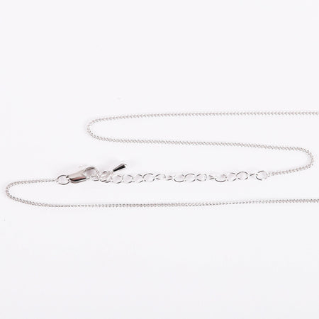 NECKLACE CROSS STONE SS 16-18" PLATINUM PLATED BRASS CHAIN