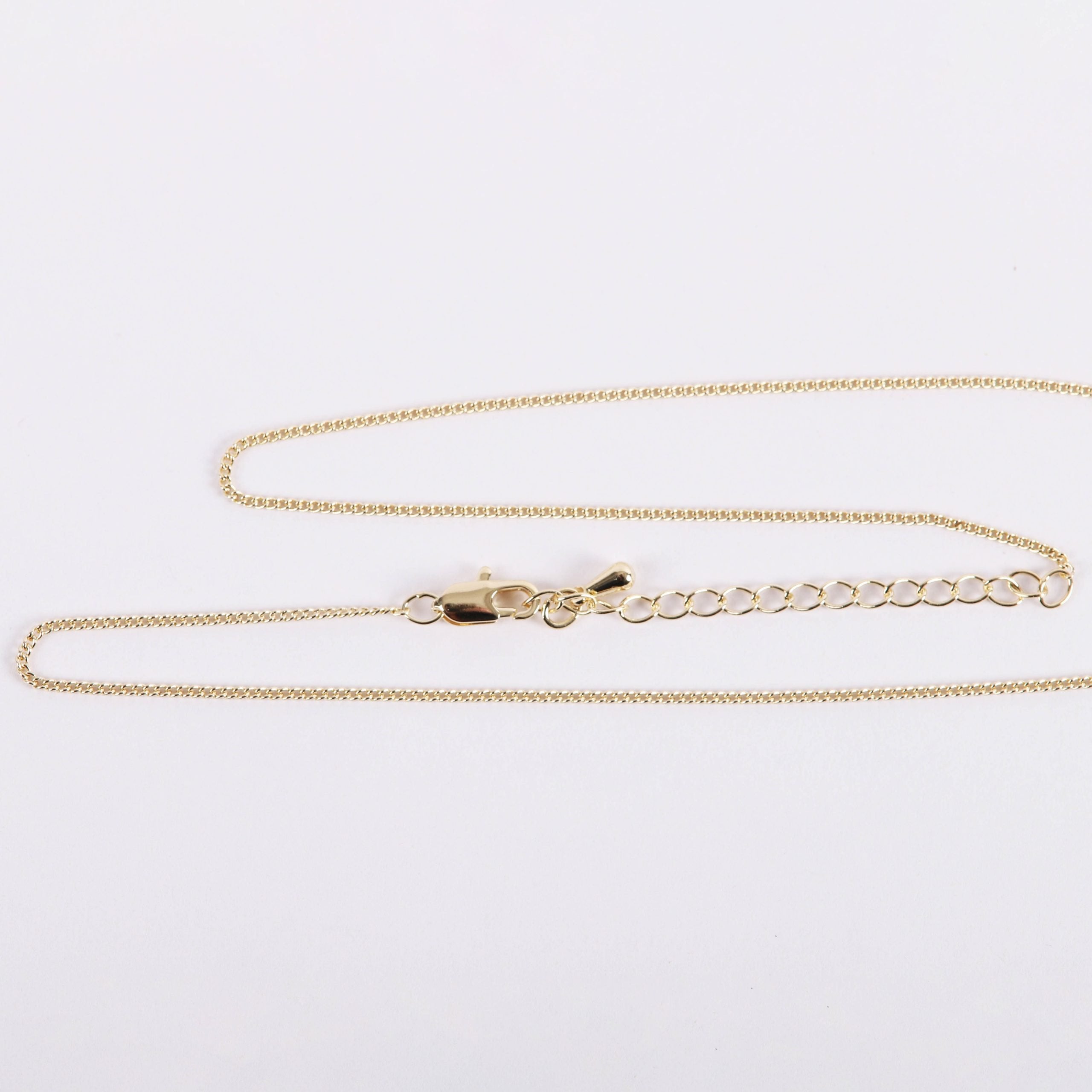 NECKLACE CROSS STONE GOLD OVER SS 16-18" GOLD PLATED BRASS CHAIN
