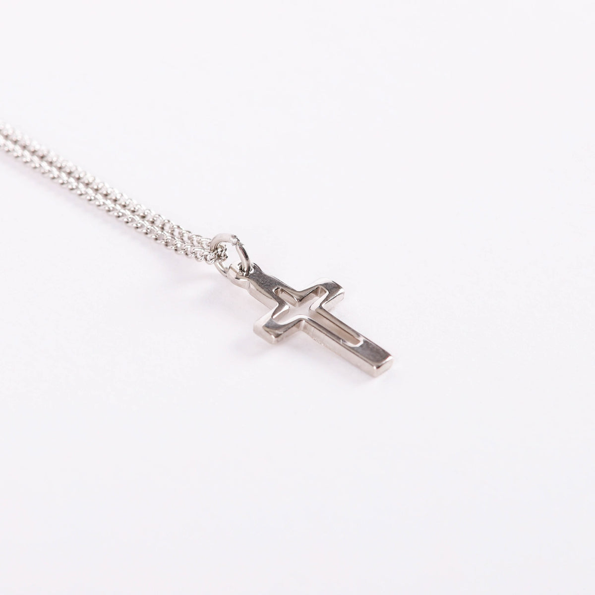 NECKLACE CROSS CUT OUT STERLING SILVER 16-18"