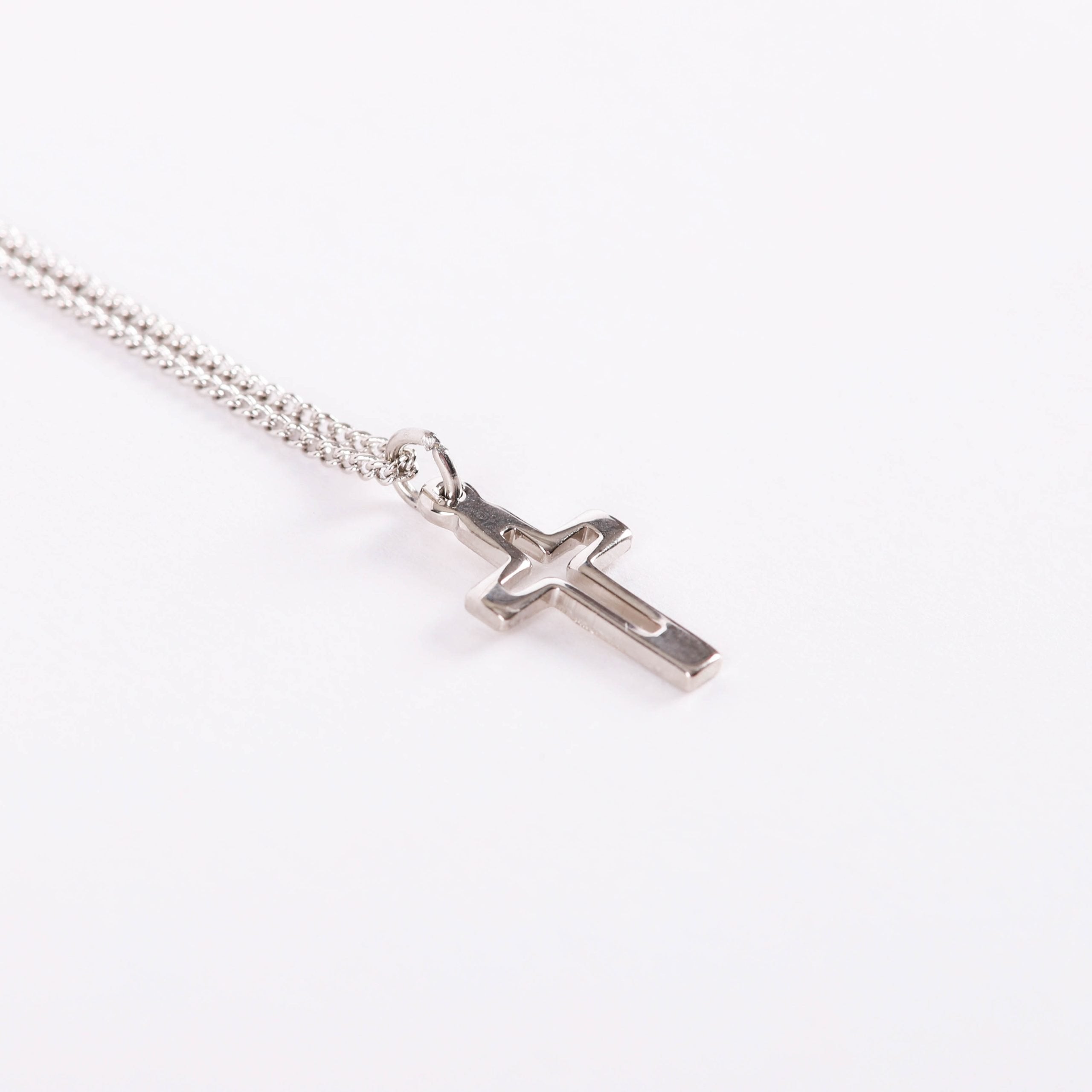 NECKLACE CROSS CUT OUT STERLING SILVER 16-18"