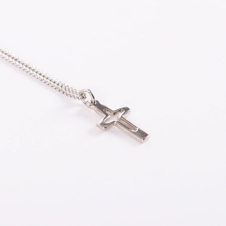 NECKLACE CROSS CUT OUT STERLING SILVER 16-18"
