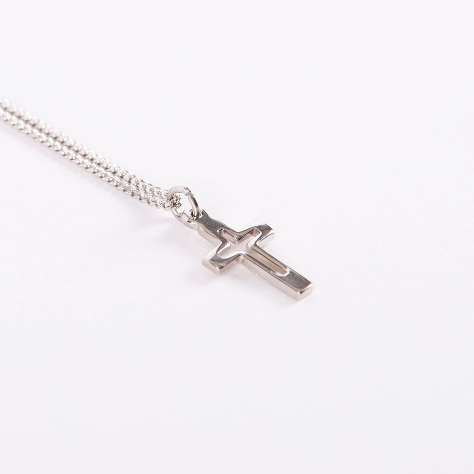 NECKLACE CROSS CUT OUT STERLING SILVER 16-18"
