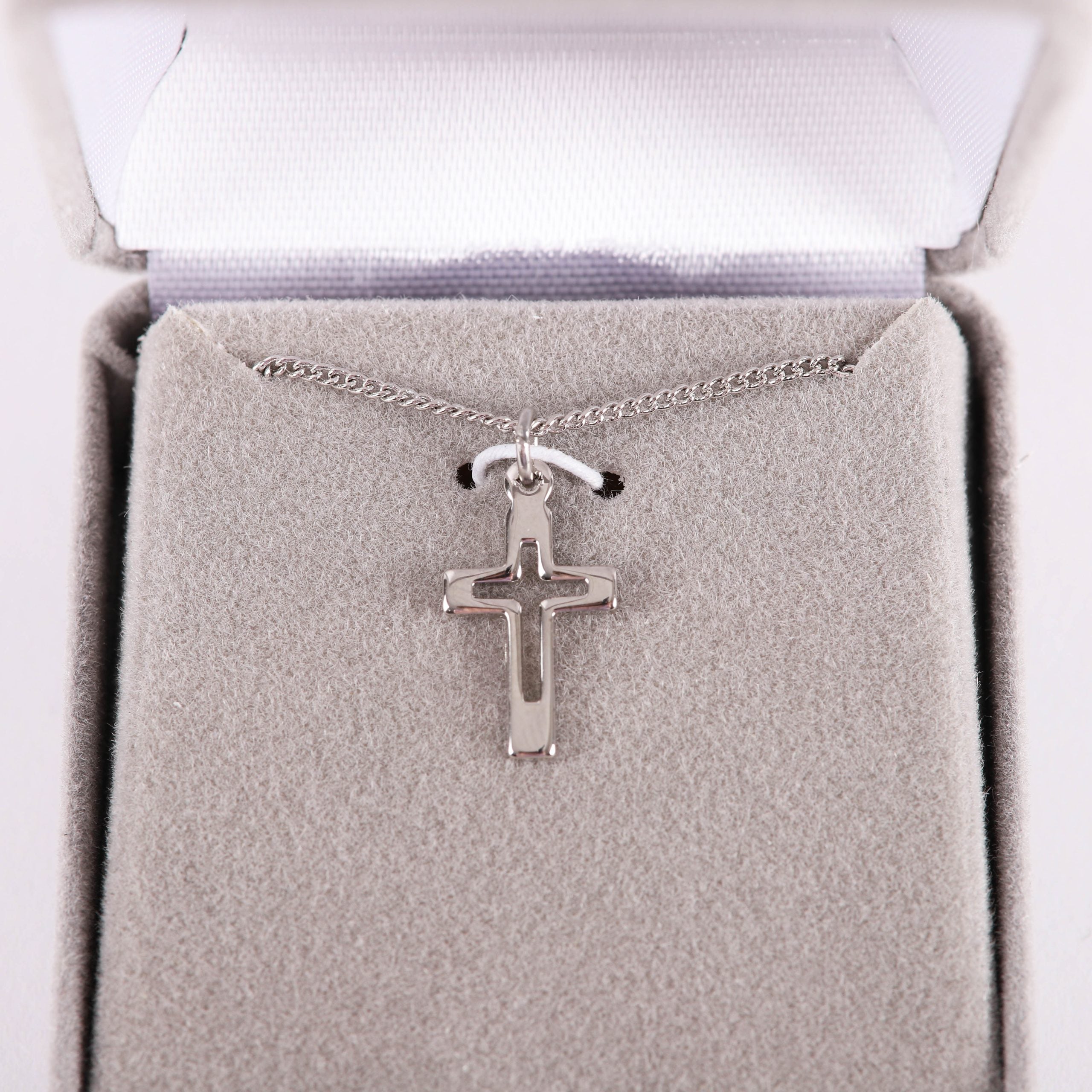 NECKLACE CROSS CUT OUT STERLING SILVER 16-18"