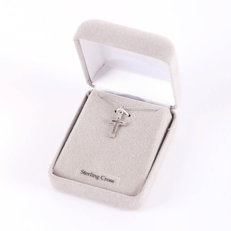 NECKLACE CROSS CUT OUT STERLING SILVER 16-18"