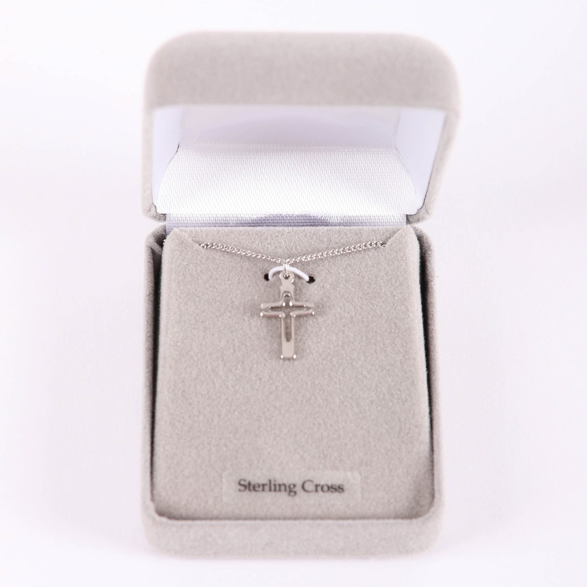NECKLACE CROSS CUT OUT STERLING SILVER 16-18"