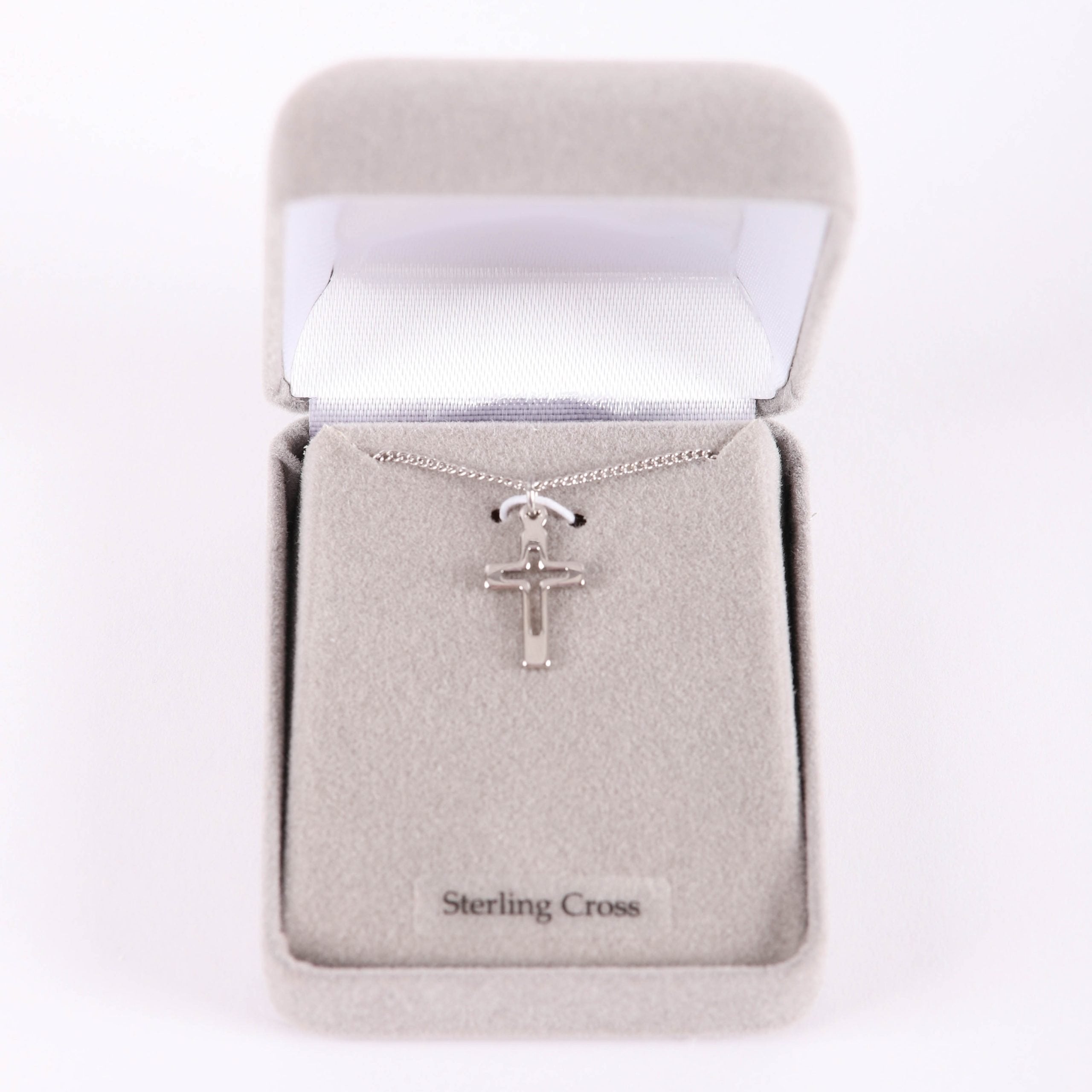 NECKLACE CROSS CUT OUT STERLING SILVER 16-18"
