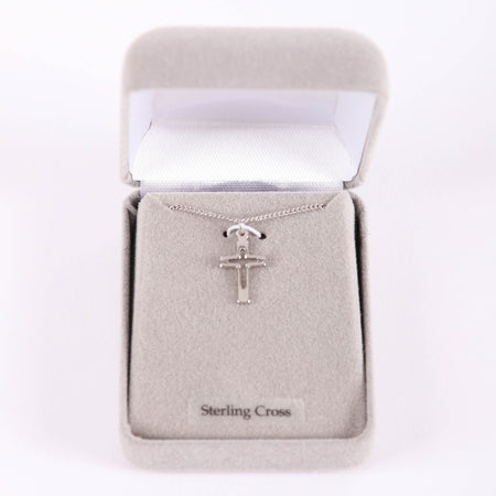 NECKLACE CROSS CUT OUT STERLING SILVER 16-18"