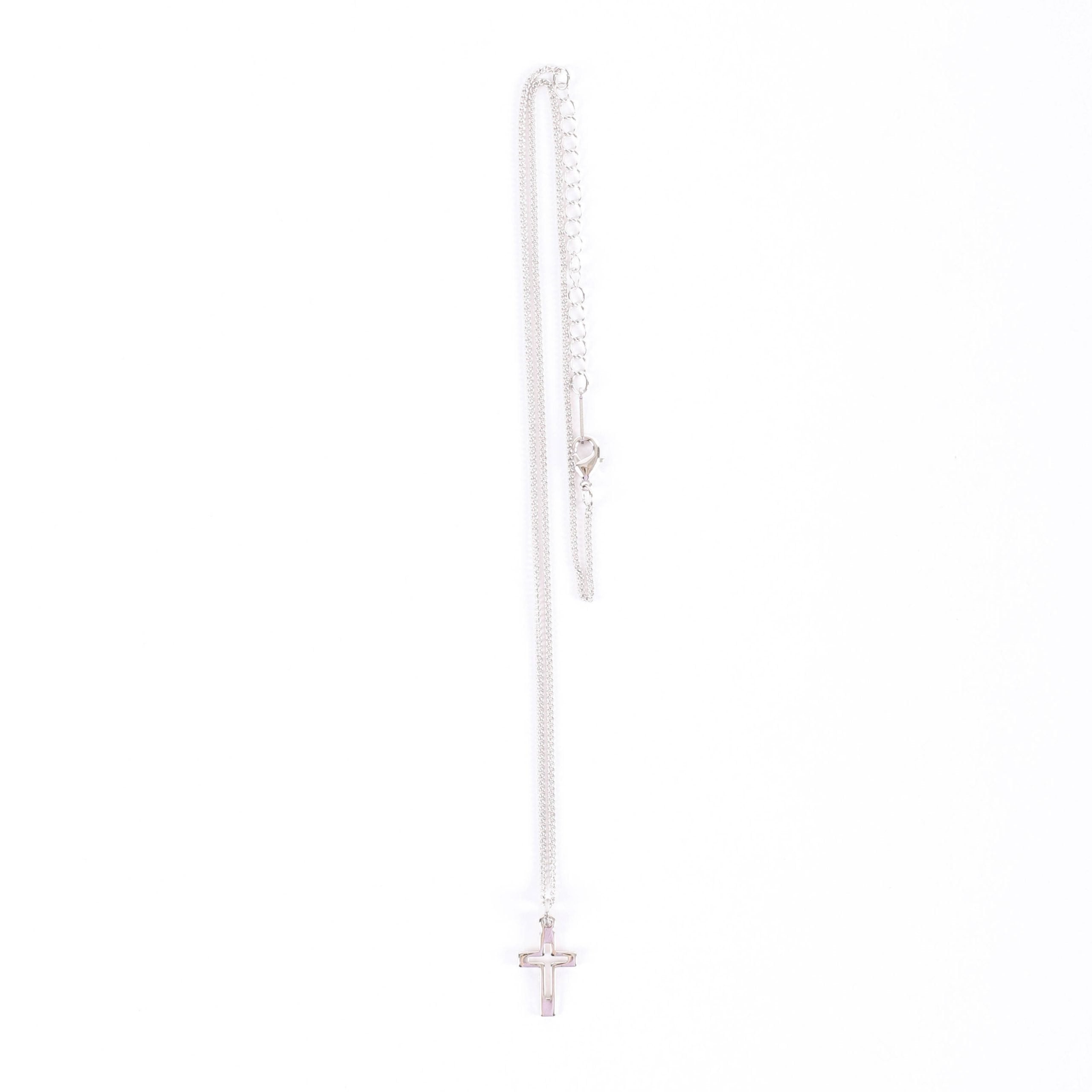 NECKLACE CROSS CUT OUT STERLING SILVER 16-18"