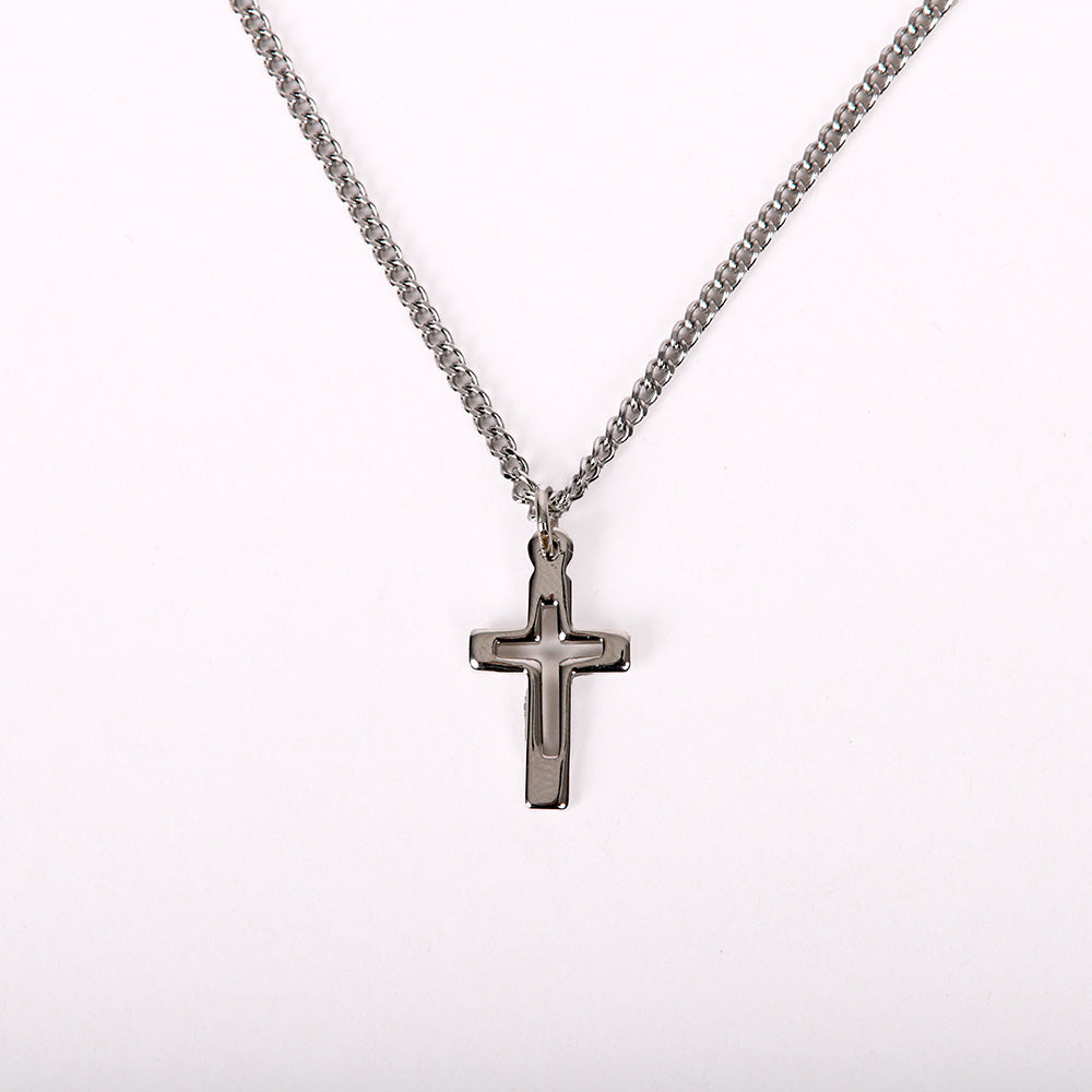 NECKLACE CROSS CUT OUT STERLING SILVER 16-18"