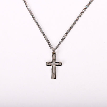 NECKLACE CROSS CUT OUT STERLING SILVER 16-18"