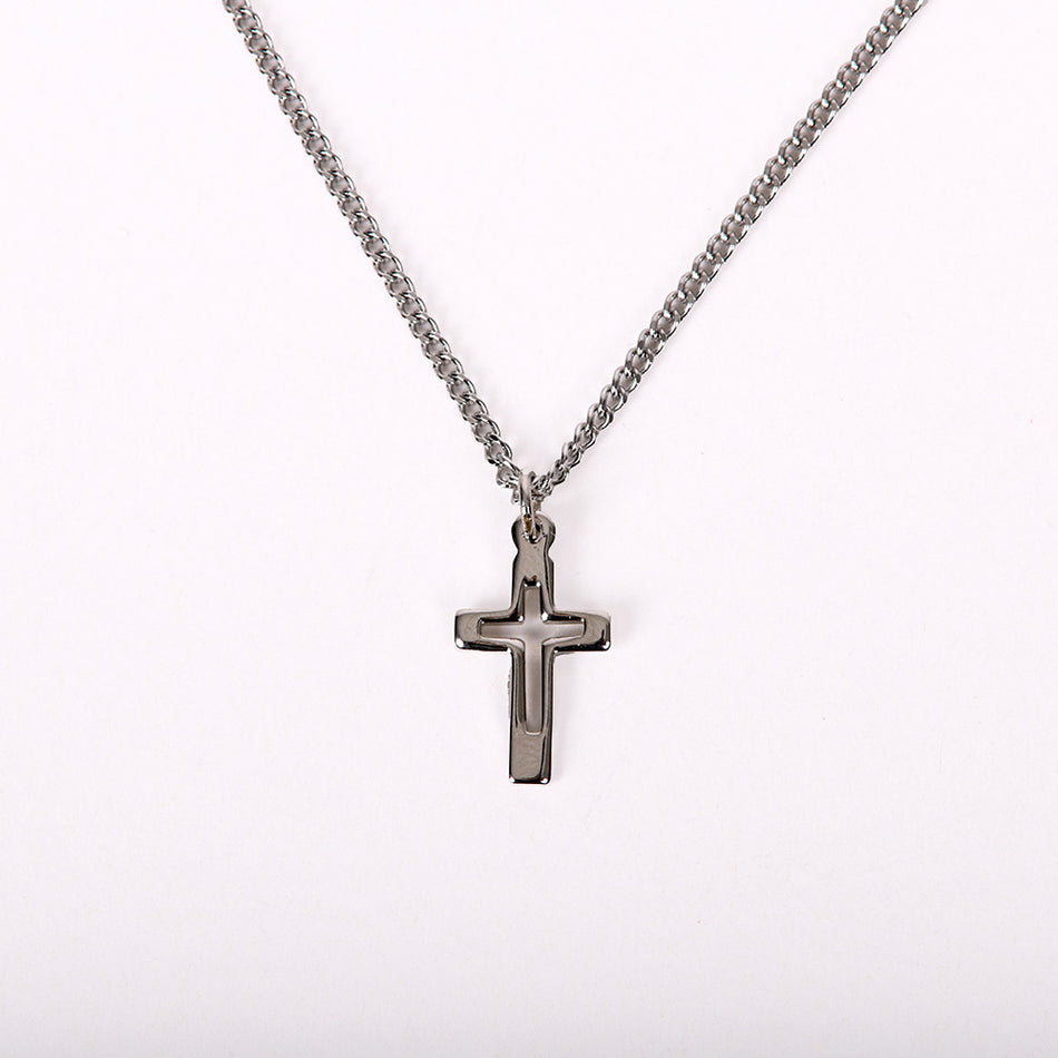 NECKLACE CROSS CUT OUT STERLING SILVER 16-18"