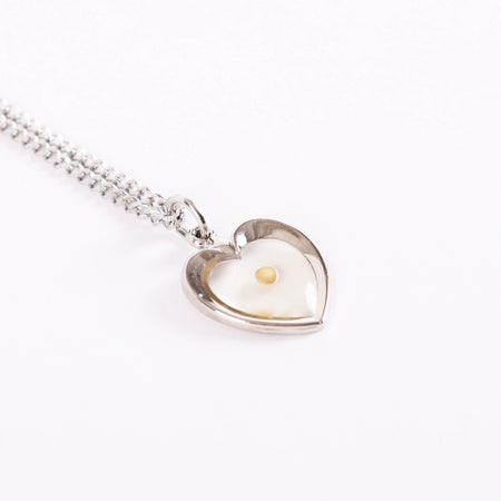 NECKLACE MUSTARD SEED HEART STERLING SILVER 18"