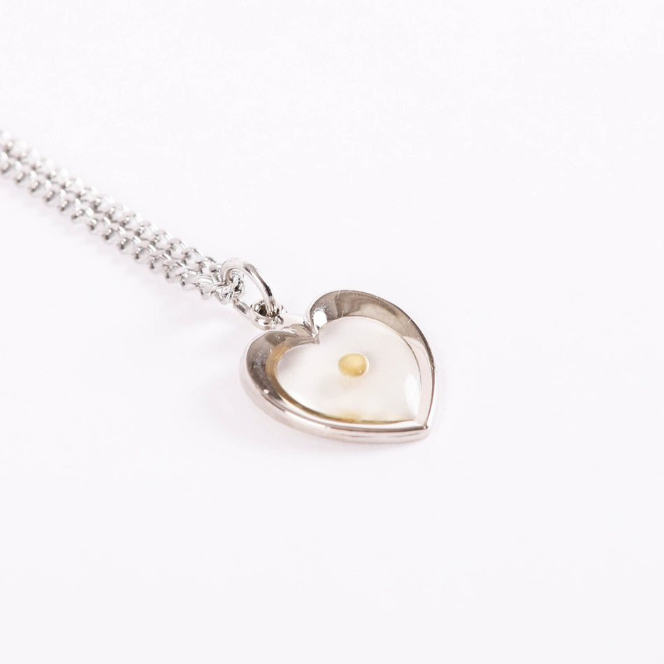 NECKLACE MUSTARD SEED HEART STERLING SILVER 18"
