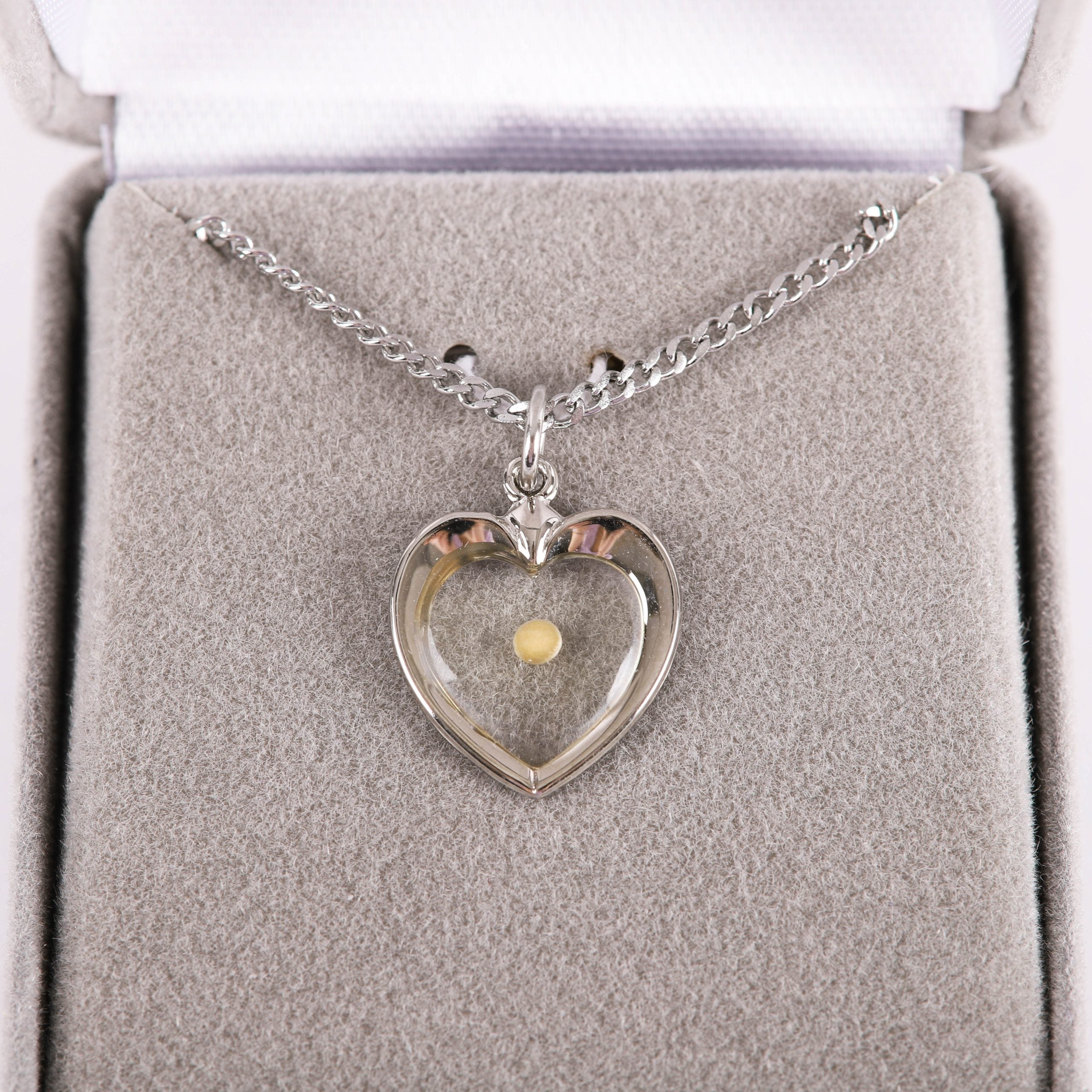 NECKLACE MUSTARD SEED HEART STERLING SILVER 18"