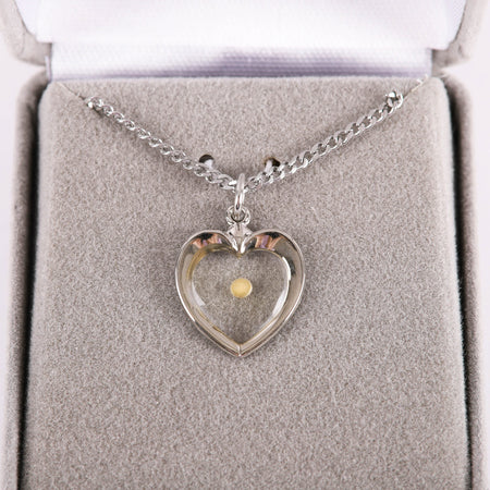 NECKLACE MUSTARD SEED HEART STERLING SILVER 18"