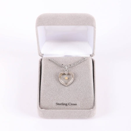 NECKLACE MUSTARD SEED HEART STERLING SILVER 18"