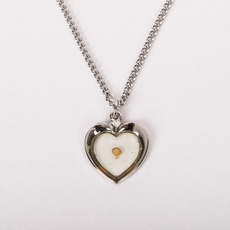 NECKLACE MUSTARD SEED HEART STERLING SILVER 18"