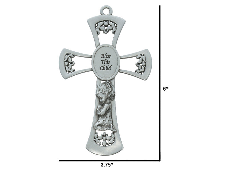 CROSS PEWTER 6" BABY GIRL