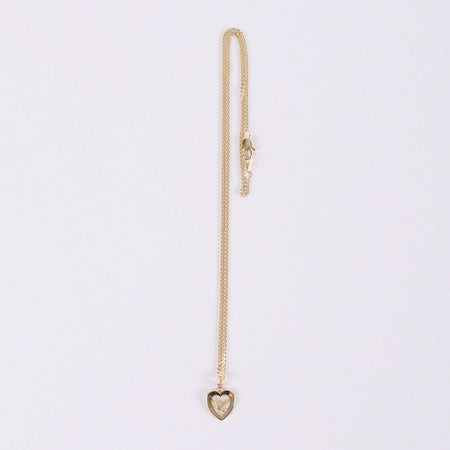 NECKLACE DOVE HEART GOLD OVER SS 18"