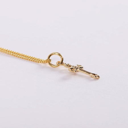 NECKLACE CUTOUT CROSS GOLD OVER SS 16-18"